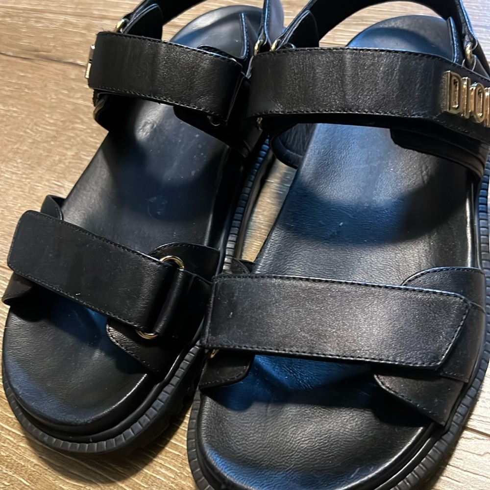 Dior Black Leather Women's Sandals